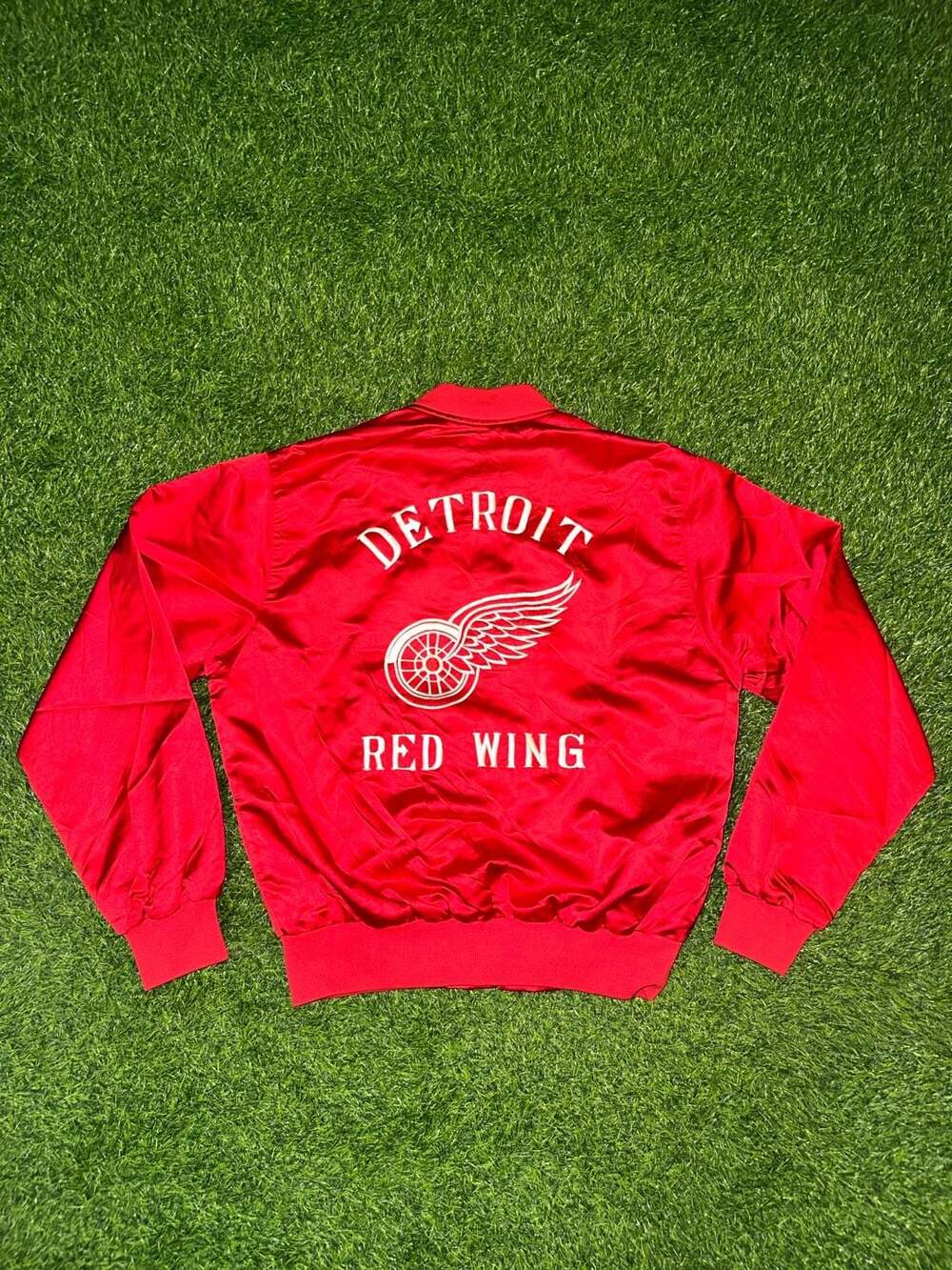 Detroit Red Wings Vintage Satin Bomber Jacket Red Dan size M/L